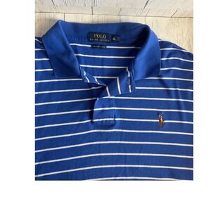 Polo Ralph Lauren Men's Blue White Stripe Polo Shirt Size XL